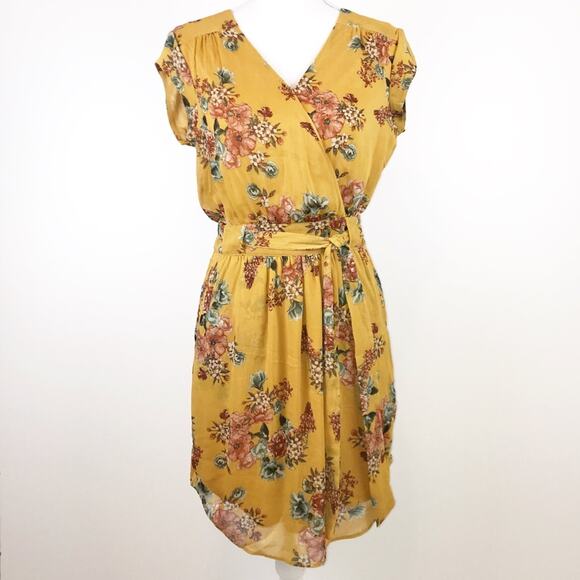 NWT DR2 Daniel Rainn Floral Print Wrap Dress - Picture 2 of 8